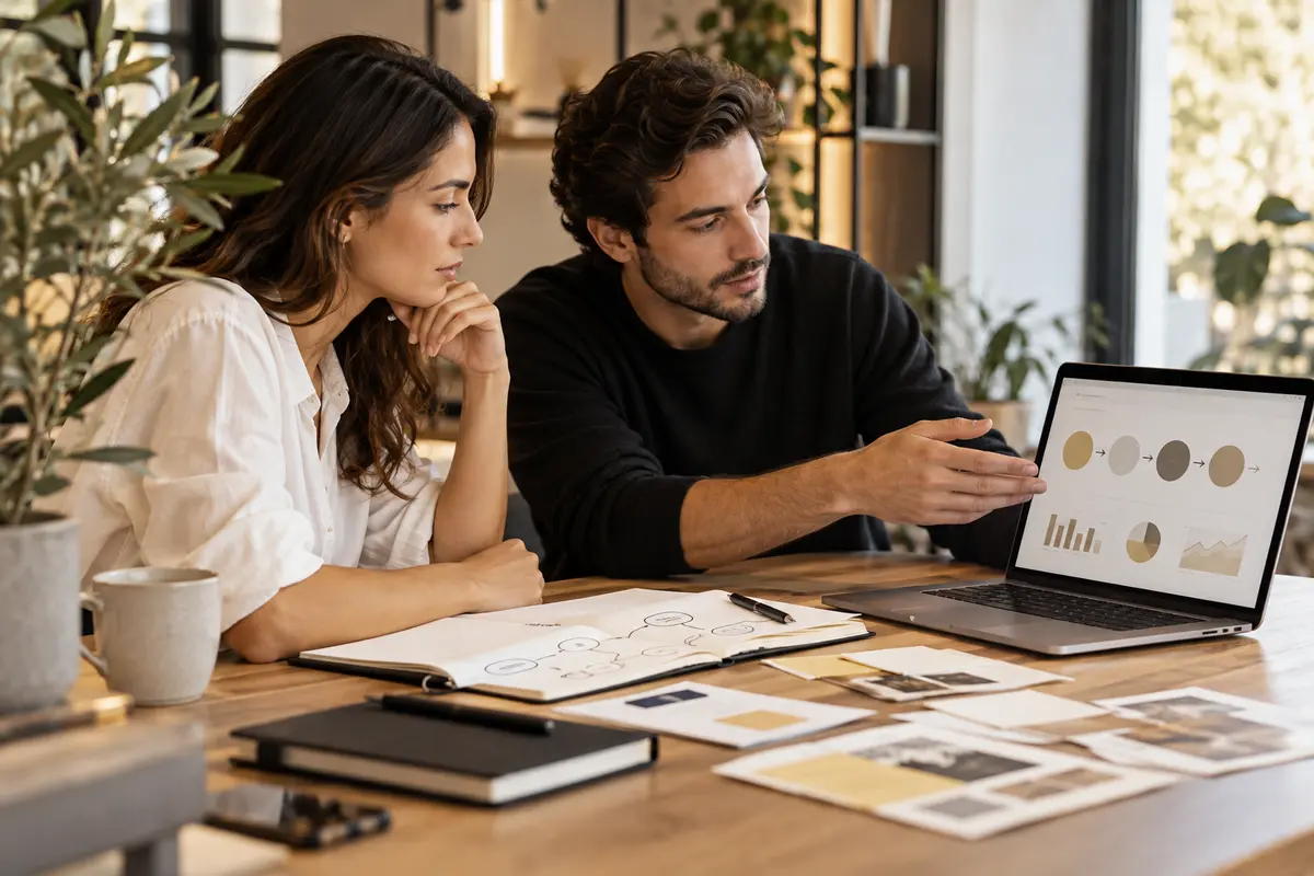 Profesionales planificando una estrategia para captar clientes online